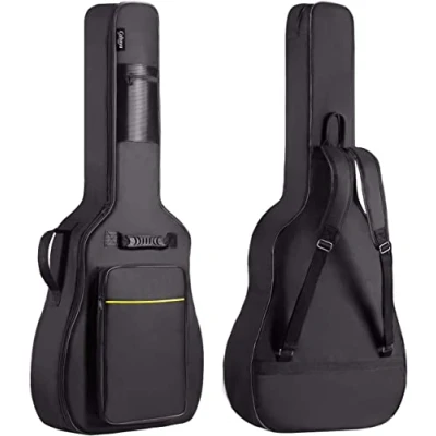 Image of CAHAYA 40 41 Inch Acoustic Guitar Bag Waterproof Case Gig 8MM Padding with Back Hanger Loop Black Soft Case, CY0152