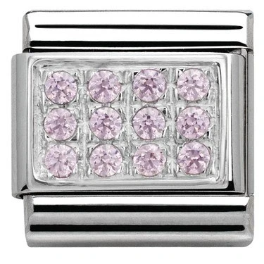 Image of Nomination Pink Cubic Zirconia Plate Charm