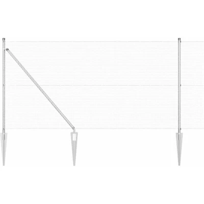 Image of vidaXL Fence Post Set of 2 Galvanised steel 25 x 1 m Tough