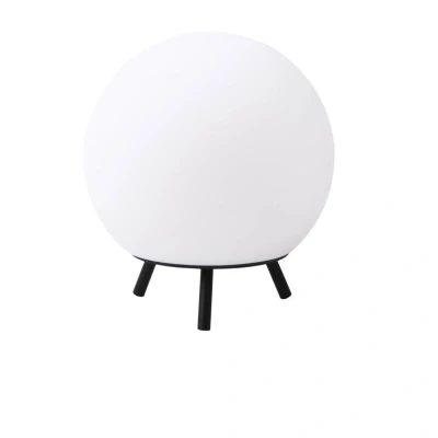 Image of Lindby LED rechargeable table lamp Aurilia, black/white, iron, IP44
