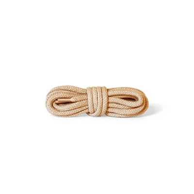 Image of Kaps Round Thick Laces, 5 6mm diameter, durable 100% cotton shoe laces for casual footwear, made in Europe, 1 pair, many colours and lengths (120 cm 47 inch 6 to 8 eyelet pairs / 10 beige)