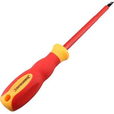 Image of 5.5mm x 125mm VDE Insulated Soft Grip Electrical Electricians Screwdriver Flat