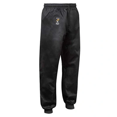 Image of Playwell Kung Fu Black 100% Cotton Cuffed Trousers 5/180cm
