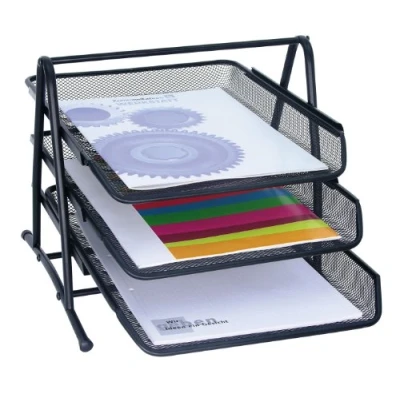 Image of Wedo 65 801 3 Tier Letter Tray Set Black