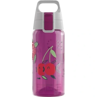 Image of SIGG Kids Water Bottle Viva One Summer Fruits Suitable For Carbonated Beverages Leakproof Dishwasher Safe BPA Free Sports &amp; Bike Pink 0.5L