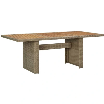 Image of vidaXL Garden Dining Table Brown 200x100x74 cm Poly Rattan