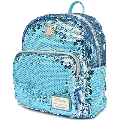 Image of Loungefly Frozen Elsa Women Mini Backpacks White Blue, Faux Leather, WDBK0935