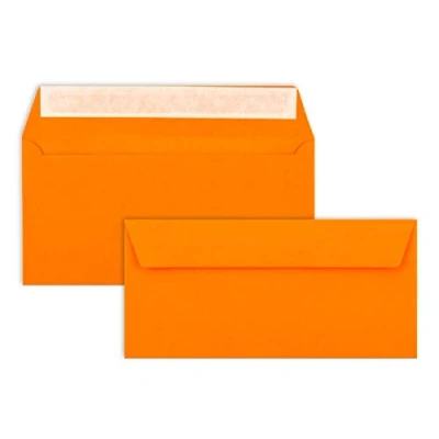 Image of Envelopes DIN Long Orange 110 g/m²; 220 x mm Very Stable Self Adhesive Quality Brand: Neuser Colourful dl