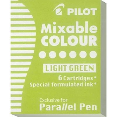 Image of Pilot Mixable Colour Ink Cartridges for Parallel Pen Light Green (Box of 6)