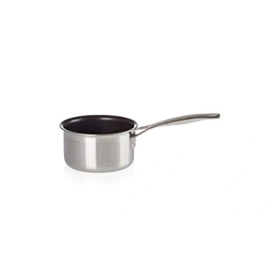Image of Le Creuset 3 Ply Stainless Steel Non Stick Milk Pan, 14 x 8.5 cm, 96201214001000, Silver