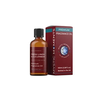 Image of Mystic Moments Fresh Linen &amp; Cucumber Fragrance Oil 100ml Perfect for Soaps, Candles, Bath Bombs, Burners, Diffusers and Skin Hair Care Items