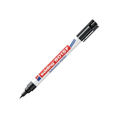 Image of edding 8015 F laboratory marker black 1 pen fine round nib 0.75 mm ideal for extra labelling of smooth and transparent surfaces (e.g. reaction vessels, lab equipment, labels)
