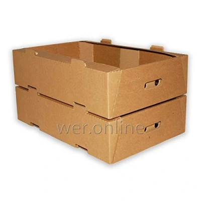 Image of W.E. Roberts Pack of 50 Produce Herb Storage Trays Single Wall Cardboard Boxes 22&quot; x 15&quot; 5.5&quot; /567mm (L) 382mm (W) 140mm (H)