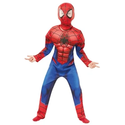 Image of Rubie&#039;s 640841L000 Spider Man Spiderman Marvel Deluxe Child Costume, Boys, Red, L: 7 8 Years