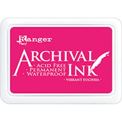 Image of Ranger AIP52524 Archival Ink Pad Vibrant Fuchsia, Pink, 6.9 x 9.8 1.8 cm