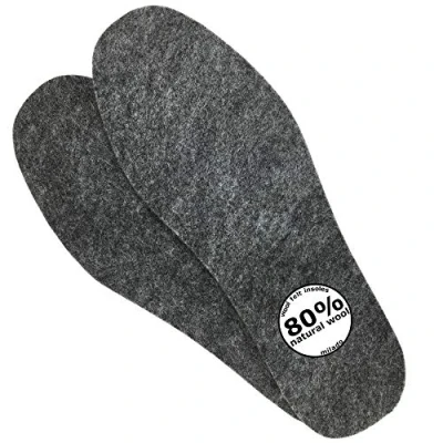 Image of Wool Felt Insoles, Warm Insoles,Natural Lambs Insoles,Felt Insoles for Men (UK Men&#039;s 13)