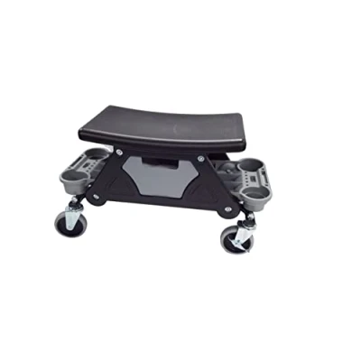 Image of 4 Challenger Wheel Garage Mechanics Utility Stool With Drawer &amp; 2 X Side Tool Tray 100mm
