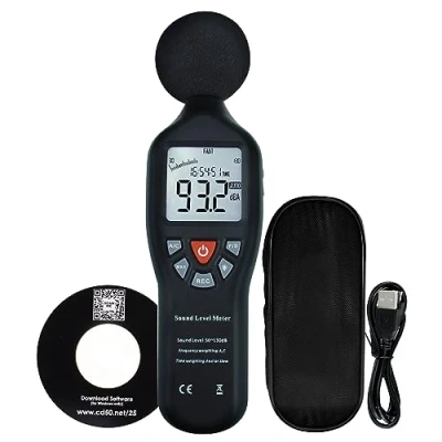 Image of Data Logging Fuction Sound Level Meter with Backlight Display High Accuracy Measuring 30dB 130dB Instrument Compact Professional