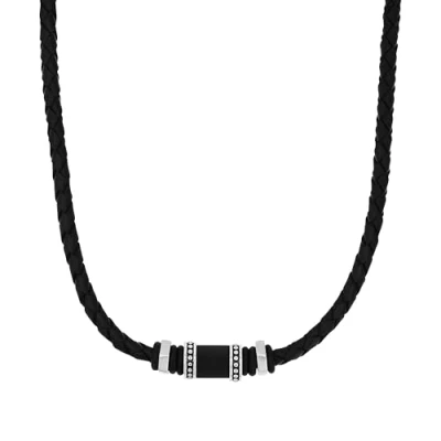 Image of s.Oliver Necklace Men Sets, 47+3 cm, Black, Comes in jewelry gift box, 2026003