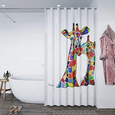 Image of RAVALI Croydex Art by Steven Brown Shower Curtain With Anti Microbial Treated 180x180cm (Francie &amp; Josie)