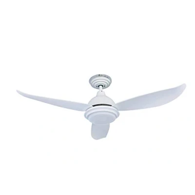 Image of Low Energy 48 122cm Ceiling Fan Pepeo Raja White with dimmable LED Light Fixture and Remote Control