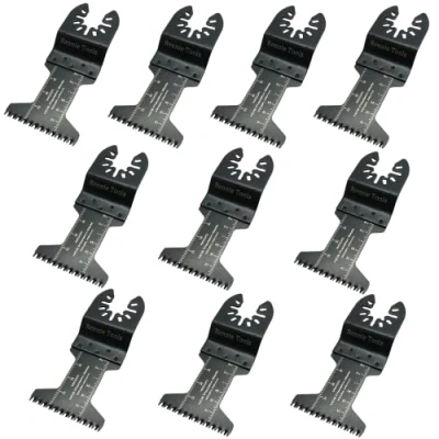 Image of Pack of 10 x 45mm Wide Coarse Oscillating Multi Tool Blades/Wood Cutter Saw Blades Set Compatible with Dremel Fein Multimaster Makita Stanley Worx Dewalt Etc Multitool Blade