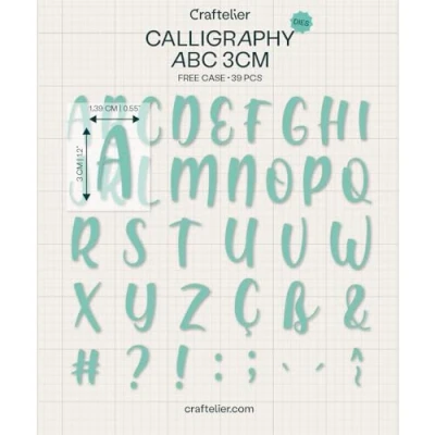 Image of Craftelier Set of 10 Dies Capsule Letters Calligraphy and Symbols for Scrapbooking Crafts Projects Compatible with Multiple Die Cutting Machines Size Approx. 3 cm