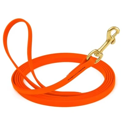 Image of Viper Biothane Working Tracking Lead Leash Long Line for Dogs 2 Colors and 6 Sizes, Hunter Orange