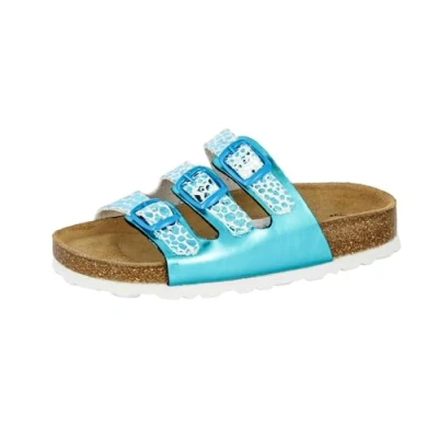 Image of Lico Bioline Trendy Low Top Slippers, Turquoise (Tuerkis/Weiss Tuerkis/Weiss), 9 UK Child