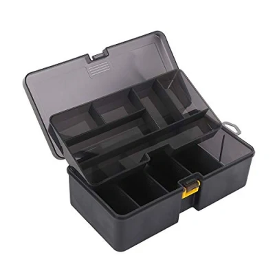 Image of xinchengraoji Fishing Tackle Box, Professional Accessories Storage Box Transparent Organizer Boxes for Floats, Rigs, Lures &amp; Other Equipment