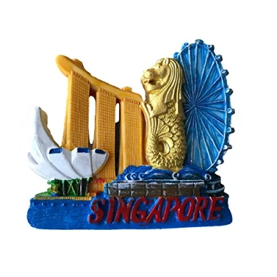 Image of Singapore 3D resin Fridge Magnet,Refrigerator Magnet,Home and Kitchen Decoration,Tourist Souvenirs