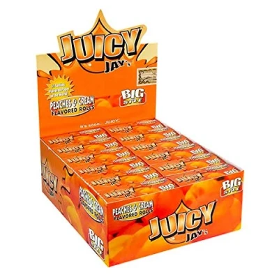 Image of Juicy Jay Rolling Paper Rolls Peaches &amp; Cream Box of 24