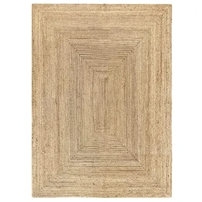 Image of HAMID Rug Jute Alhambra Natural Colour, Rug, Area 100% Fibre Hand Wovem, Braided for Home, Living Room, Floor Carpet..(230x160cm)