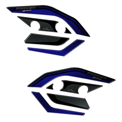 Image of Resin Bike Motorcycle 3D Stickers Compatible with Yamaha Tracer 900 2015 2017. Handguards Protections from Impact and Scratches. Pair of Blue Gadget Moto