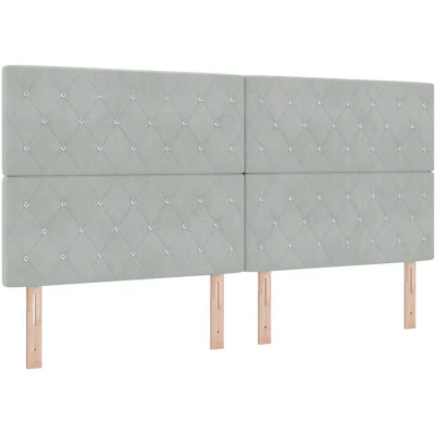 Image of Led Headboard Light Grey 100 cm Velvet Vidaxl