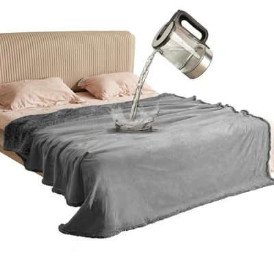 Image of Catalonia Classy Waterproof Bed Blanket, Extra Large Washable Sofa Throws Protector Cover Fleece Warm Sherpa Throw Blanket for Boating Camping Couch Car Seat 203 x 229cm