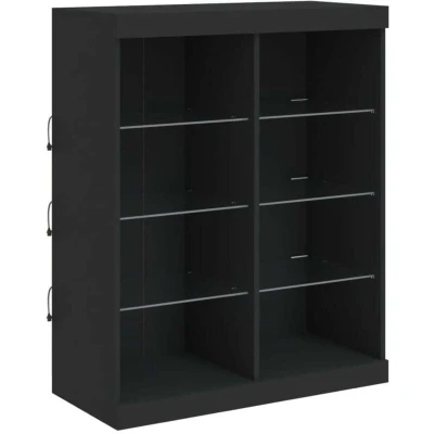 Image of vidaXL Sideboard with LED Lights Black 81x37x100 cm