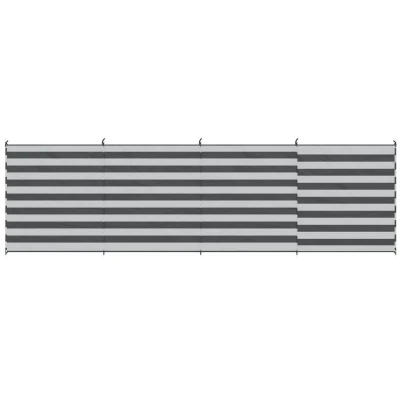 Image of Outsunny 5 Pole Camping Windbreaks, Beach Wind Shield Shelter with Carry Bag and Steel Poles, Outdoor Caravan Privacy Shield, 540cm x 150cm, Grey White