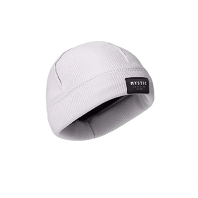 Image of Mystic Watersports Surf KiteSurf &amp; Windsurfing 2mm Neoprene Wetsuit Beanie Hat Off White Flatlock stitching