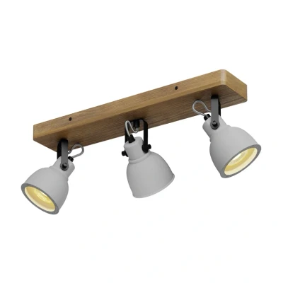 Image of Lindby Mitis ceiling light, pine wood, 3 bulb
