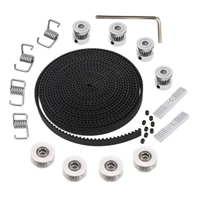 Image of KeeYees 5M GT2 Timing Belt 6mm Width + 4pcs 20 Teeth 5mm Bore Pulley Wheel Idler Tensioner Spring Torsion 2pcs Gear Clamp Mount Block with Allen Wrench for 3D Printer RepRap