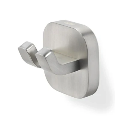 Image of Tiger Ramos, Towel hook large, double Brushed stainless steel, 39x50x50mm