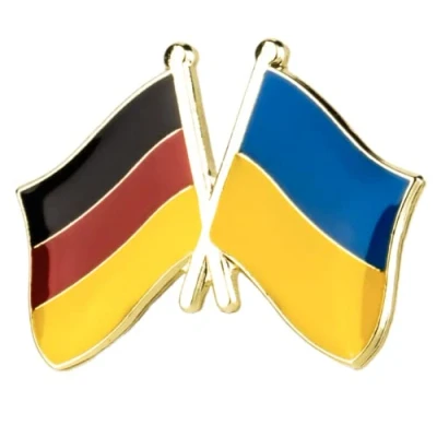 Image of Ukraine Ukrainian National Flag Friendship Lapel Diplomat Metal Enamel Pin Badge (Germany)