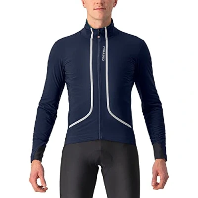 Image of CASTELLI 4522508 414 FLIGHT Jacket AIR Men&#039;s Savile Blue/Silver Gray Stell M
