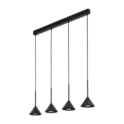 Image of Cono Bar Pendant Ceiling Light Black 4xGU10