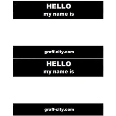 Image of &#039;Hello My Name is&#039; Stickers/Name Label Tags Red &amp; White 8cm x 6cm (100, Black)