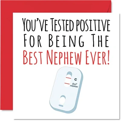 Image of Funny Birthday Cards for Nephew Positive Best Ever Joke Happy Card from Auntie Uncle, Gifts, 145mm x Greeting Gift