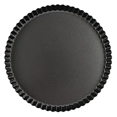 Image of Quiche Pan,24cm/9.5in Flan Tins with Loose Base,Flan Case Tin Removable Bottom,Mini Tart for Baking,Pie Dish,Non Stick Mould,Fluted Round Deep Dish