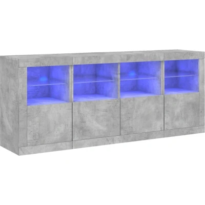 Image of vidaXL Sideboard with LED Lights Concrete Grey 163x37x67 cm
