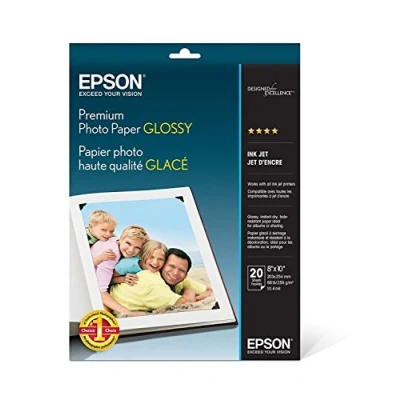 Image of Epson Premium Photo Paper Glossy (8x10 Inches, 20 Sheets) (S041465)